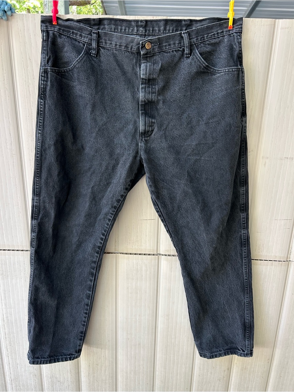 Rustler Men's Straight Jeans in Washed Black